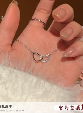 嘟嘟夫妇轻奢爱心项链锁骨链女