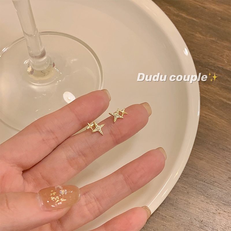 嘟嘟夫妇星星耳钉女无耳洞耳夹
