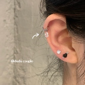 嘟嘟夫妇边缘耳骨环独特高级感水滴吊坠耳环睡觉免摘小耳圈耳扣女