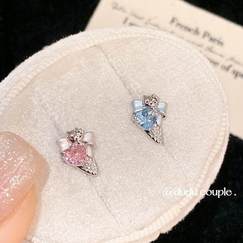 kt冰淇淋耳钉医用钛钢耳骨钉免摘