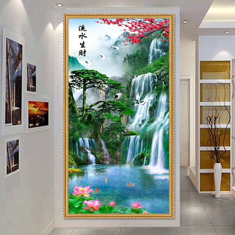 自粘画玄关装饰画进门中式墙贴画