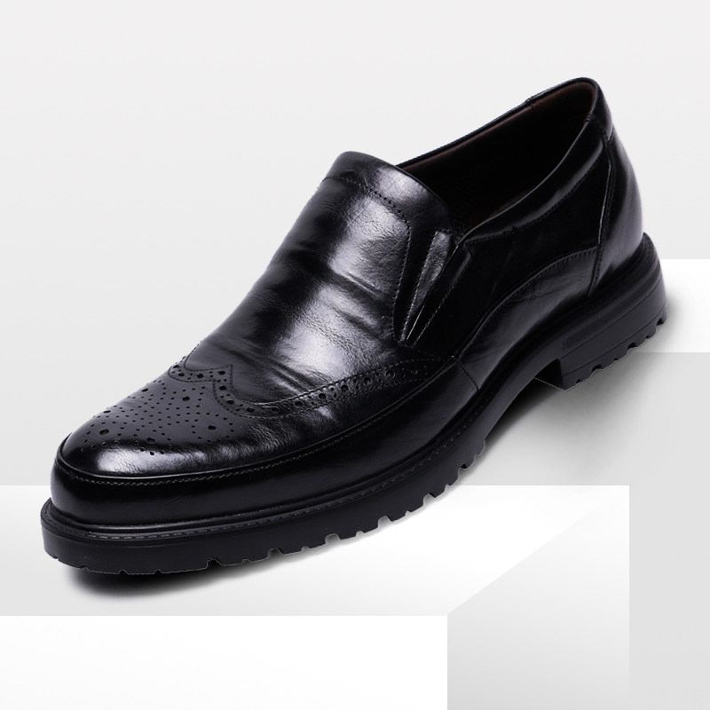 金利来男鞋2024秋季专柜正品真皮厚底套脚超轻底男士商务正装皮鞋