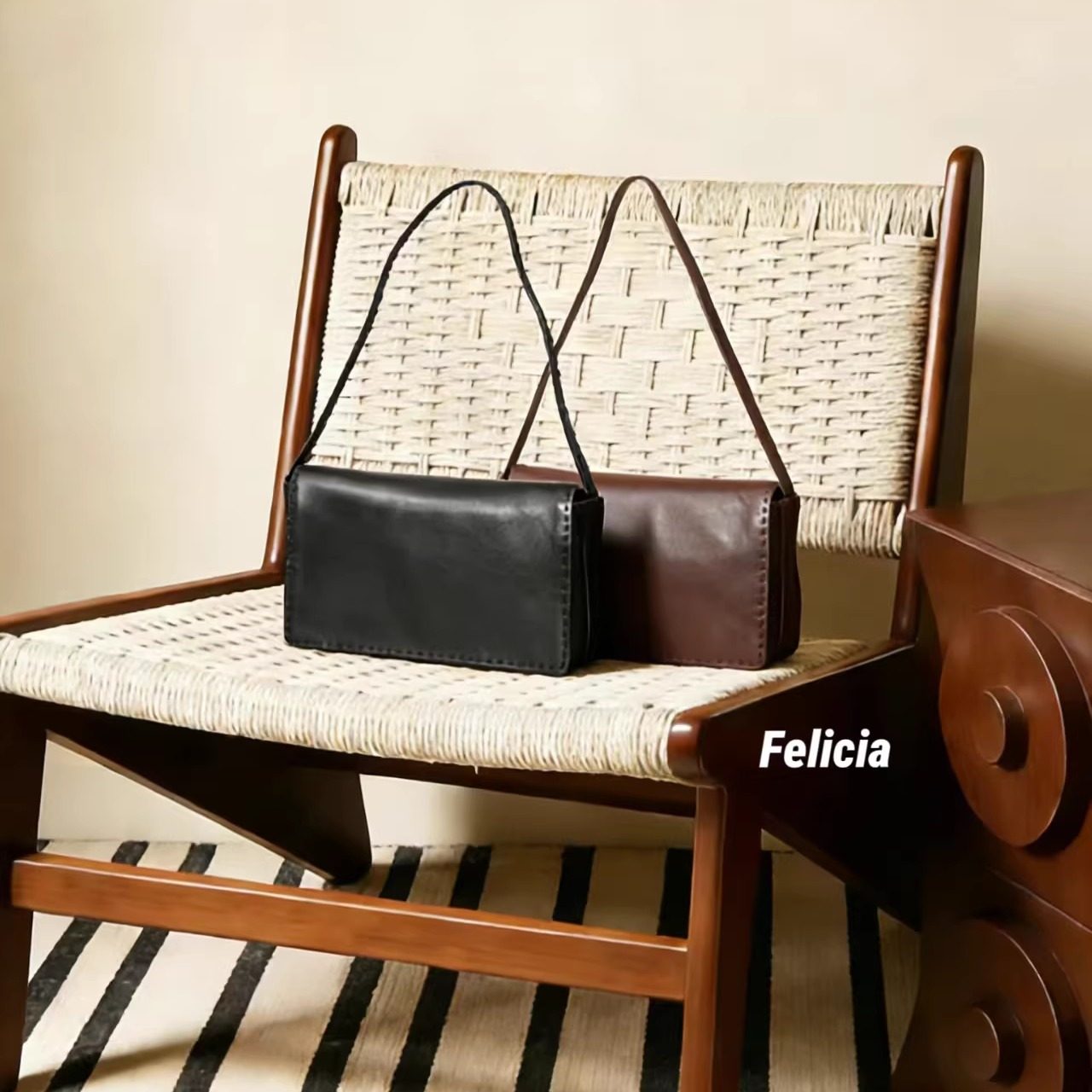 Felicia TR系Nuance手缝腋下包胎羊皮单肩hobo包女小号