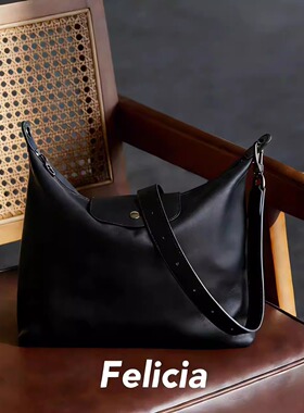 Felicia新款小众头层牛皮单肩hobo意大利进口头层牛皮
