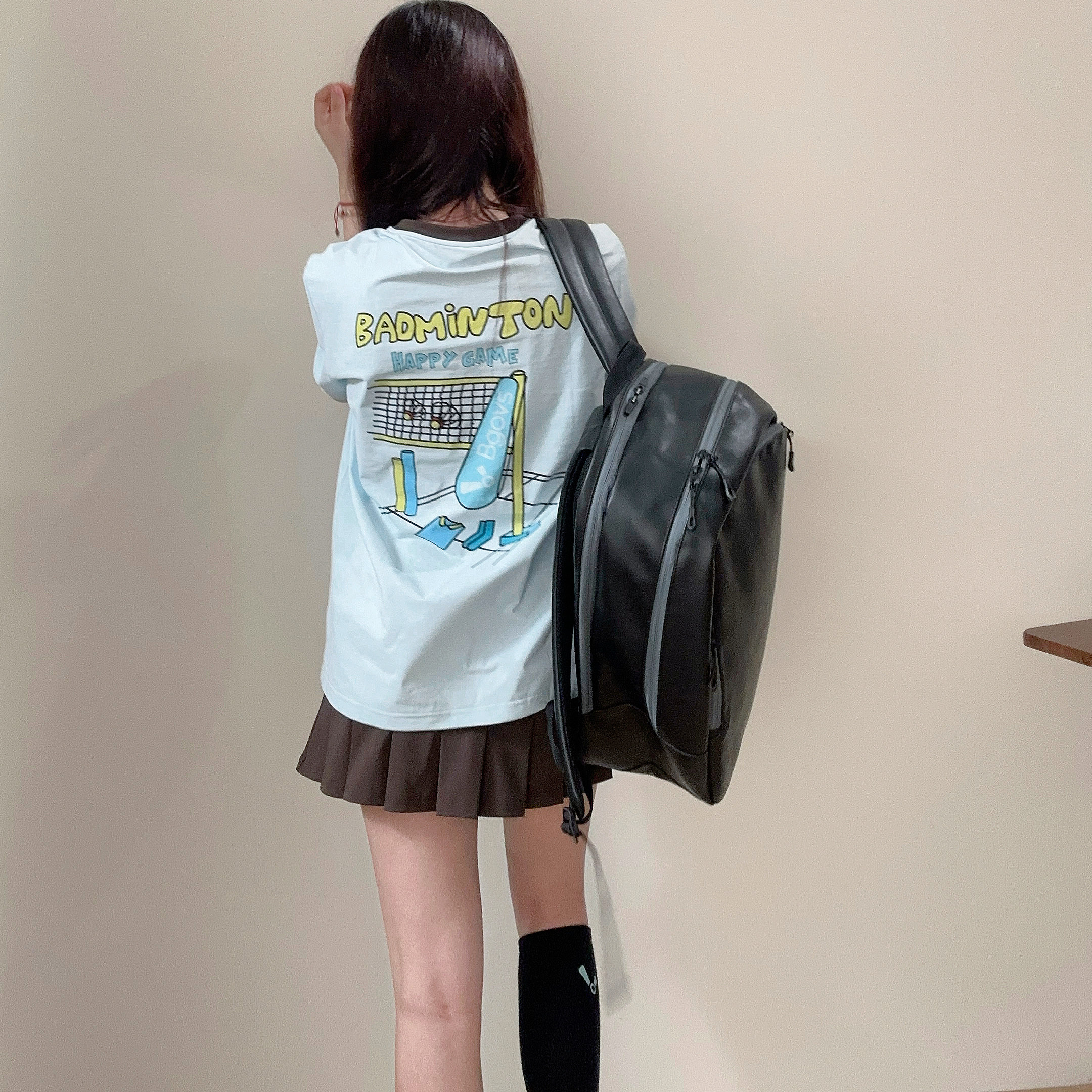 2025韩国春夏新品BGOVS羽毛球服男女同款休闲速干轻薄T恤运动短袖