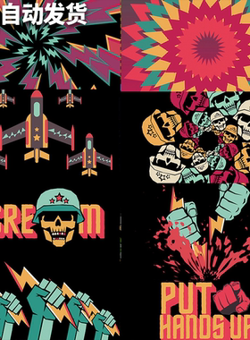 80个Resolume卡通骷髅动漫hiphop嘻哈说唱VJ视频素材Pop-Aganda