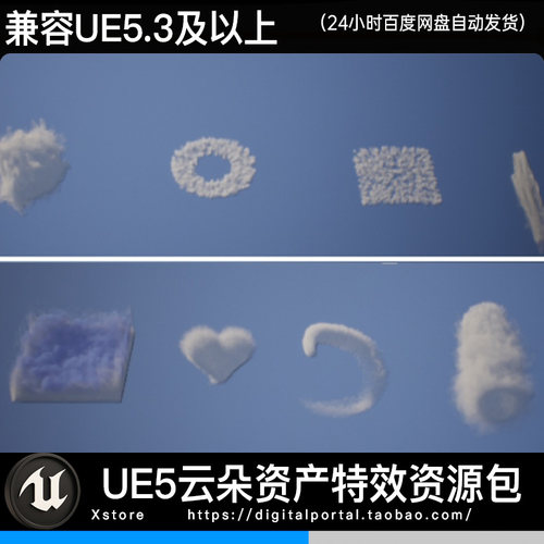 UE5虚幻5云朵动态云体积云生成 Clouds Generator Niagara Fluids