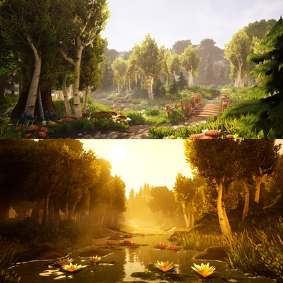 ue5唯美奇幻森林唯美场景 Fantasy Forest Environment 虚幻4