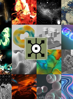 Touchdesigner工程源文件 30个粒子声音可视化摄像头鼠标交互合集