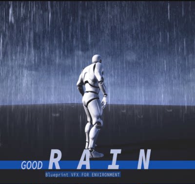 ue5 虚幻4 真实下雨雨水天气特效蓝图资源场景4.20-UE5 Good Rain