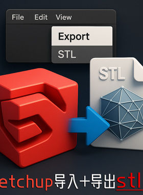Sketchup 导入导出stl格式插件 SU导STL 带材质便捷快速导入工具