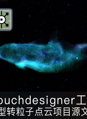 Touchdesigner工程模型转粒子点云海洋鲸鱼数字艺术TD项目源文件