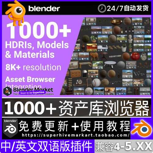 Blender插件Poly Haven Asset Browser 1.2.3 全资产库模型材质库