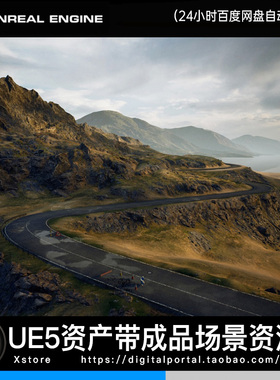 UE5虚幻5 写实山路公路小路蜿蜒植被泥土路面森林 Natural Roads