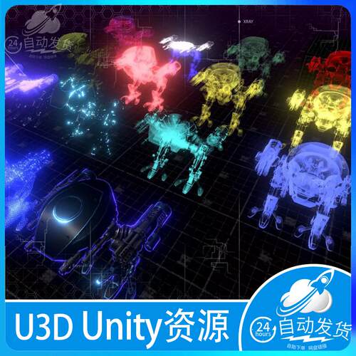 Unity全息赛博朋克Sci-Fi Shader Pack 1.7 发光科幻特效着色器