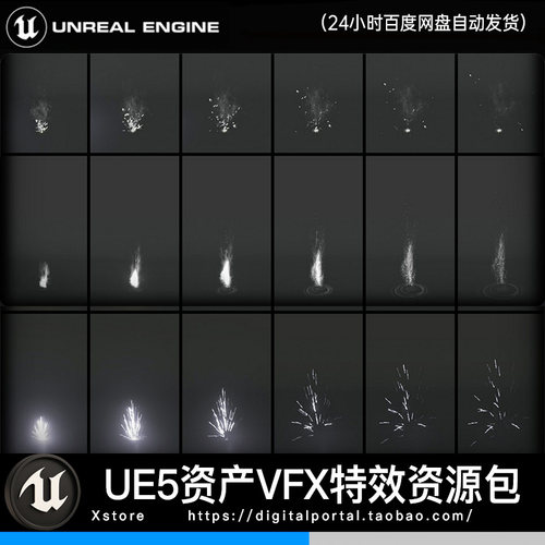 UE5虚幻5水花爆炸尘土粒子冲击火花喷射碰撞喷发特效VFX Impacts