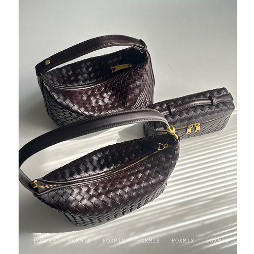 小众文艺复兴轻奢葡萄紫编织包高级感纯手工便当包女单肩中古包