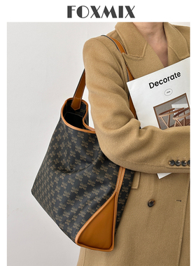 hobo老花包松弛感大容量中性托特包印花复古单肩通勤腋下大包包