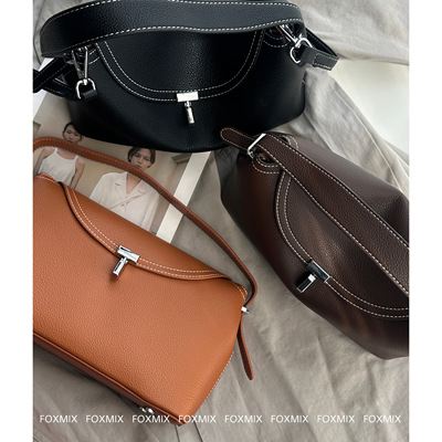 高级感荔枝纹软皮枕头包