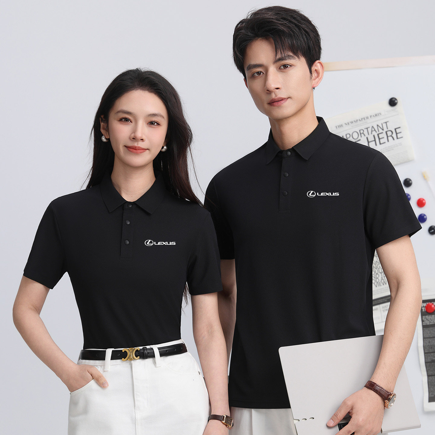 适用于雷克萨斯工作服短袖POLO衫4S店销售顾问工装T恤定制印logo