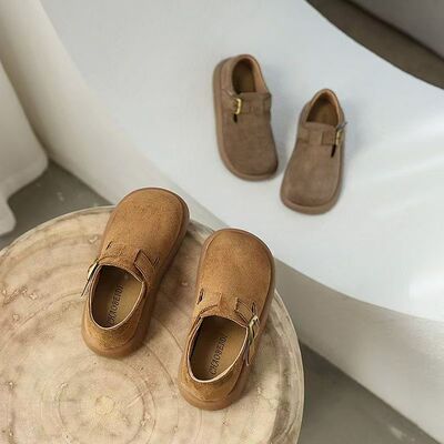 潮呗迪儿童勃肯鞋2025春秋季新款女童软底皮鞋女孩休闲单鞋豆豆鞋