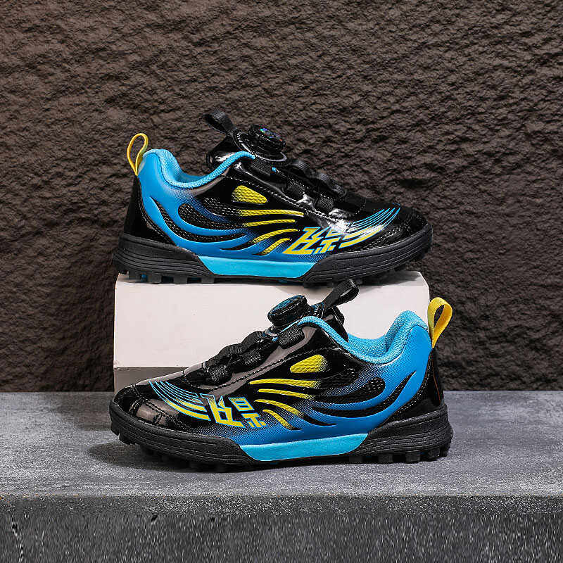 竞克龙儿童足球鞋皮面2024新款男童鞋子运动鞋中大童男孩专业训练