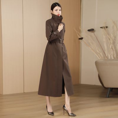 长款气质修身显瘦过膝风衣韩版