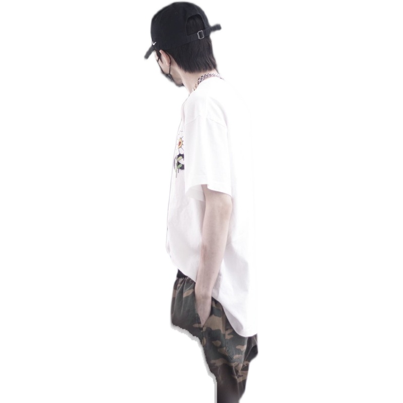 短袖甜美常规植物花朵棉中性