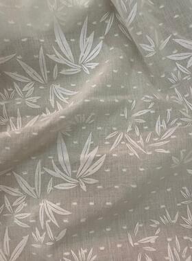 小清新竹叶剪花纯棉布料文艺衣裙桌布抱枕服装diy设计面料140cm