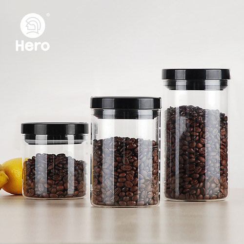 hero咖啡密封罐品质玻璃单向排气