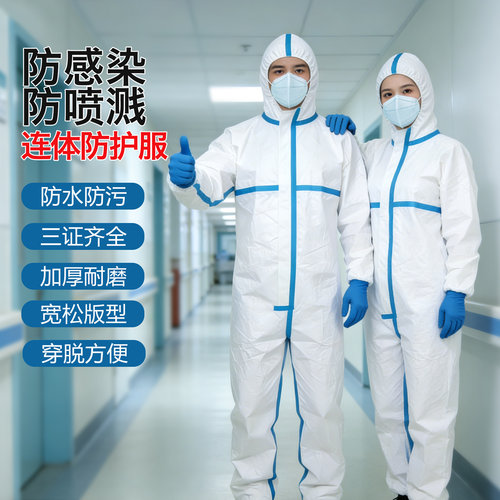 绿波全新料一次加厚防护服