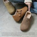 【现货】磨砂牛皮勃肯鞋加绒5cm增高真皮女2025春秋新款奶奶鞋女