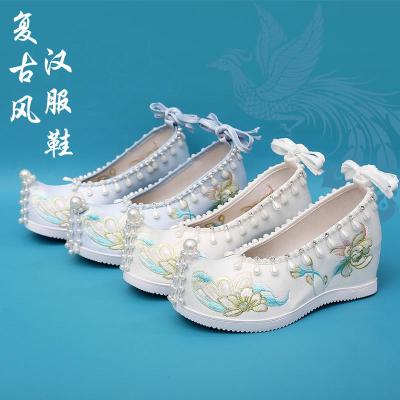 古风原创翘头弓鞋汉服鞋图片