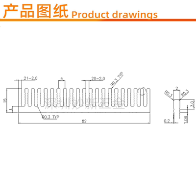 妙得5新电源板散热器型板CBG散热铝块大功率降温铝主片10*82*材15