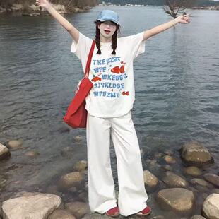 宽松慵懒半袖 纯棉小衫 打底上衣 夏季 广州十三行白色正肩t恤女短袖