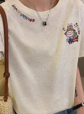 广州十三行女装纯棉短袖t恤上衣服爆款女装夏季百搭减龄宽松体恤