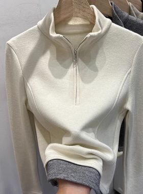 广州十三行女装德绒立领外套女春秋小个子修身短款上衣高级松弛感