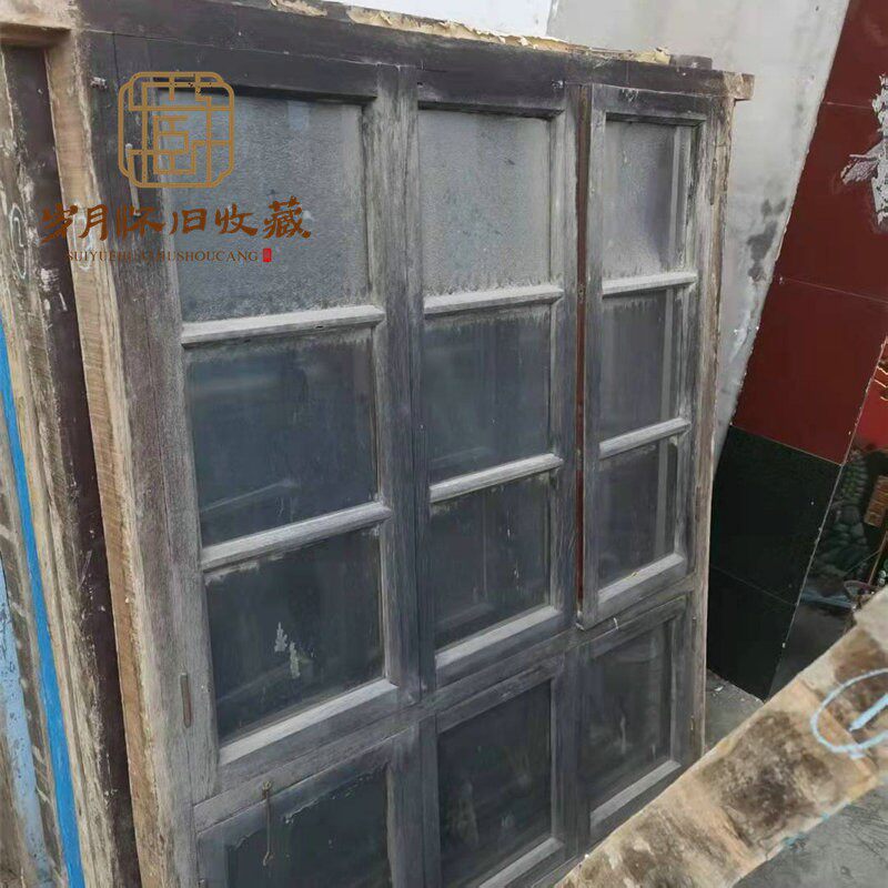 怀旧7080年代老旧木门窗户门扇带框旧门窗子复古密室鬼屋老式门