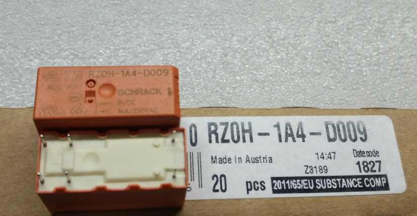 RZOH-1A4-D009 全新原装泰科继电器RZOH-1A4-D009 16A 9VDC