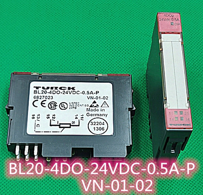 德国图尔克TURCK模块 BL20-4DO-24VDC-0.5A-P  VN-01-02 6827023