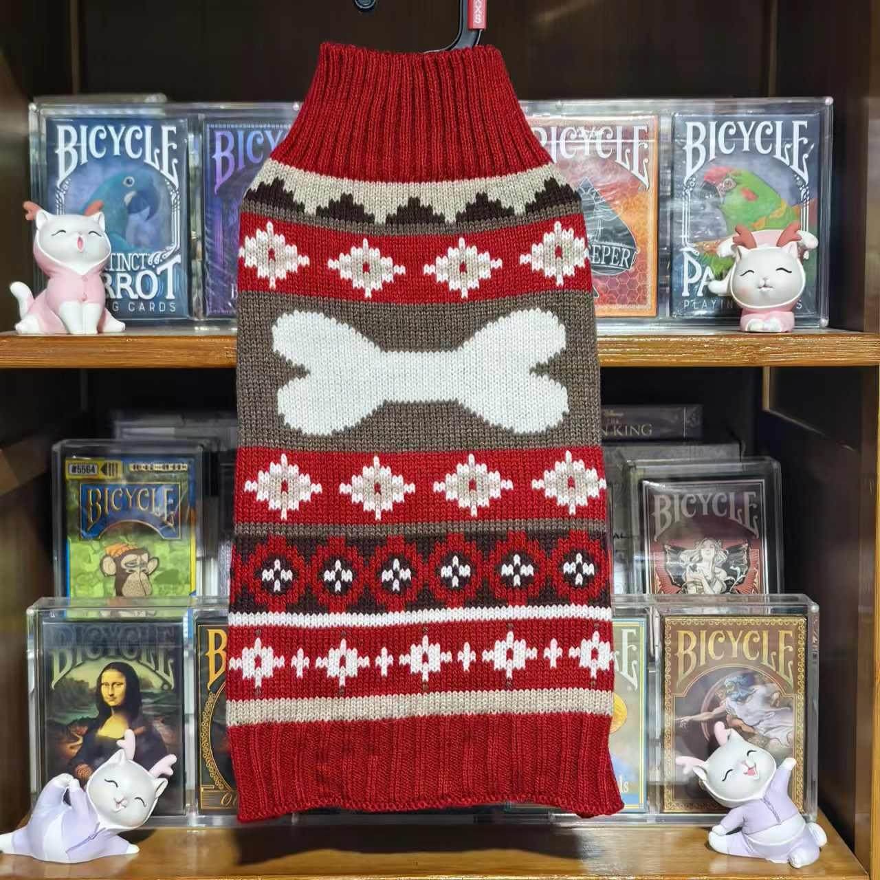 外贸宠物毛衣狗狗衣服秋冬装喜庆红小型犬猫咪泰迪比熊小鹿吉娃娃