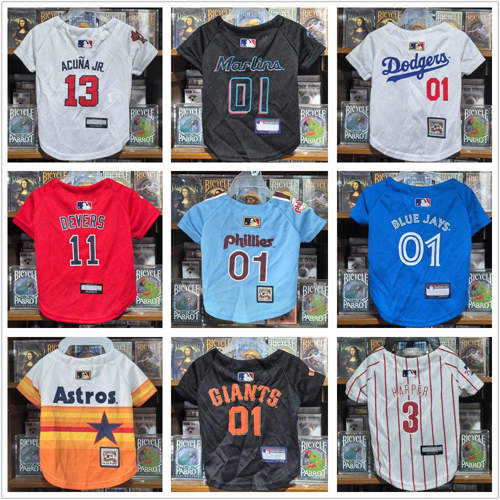 有大码！外贸宠物狗狗棒球队服运动装夏装泰迪雪纳瑞柴犬边牧比熊