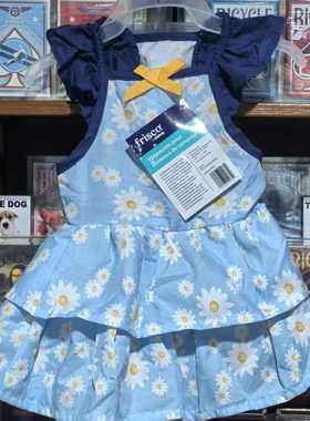 有大码！宠物蓝色小花连衣裙狗狗衣服夏装裙子泰迪比熊小鹿犬边牧