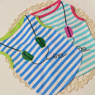 条纹无袖T恤狗狗衣服夏装背心