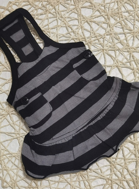 外贸日单灰色条纹吊带裙子狗狗春夏装淑女泰迪比熊约克夏西高地