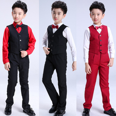 男童礼服儿童白衬衫小马甲西装