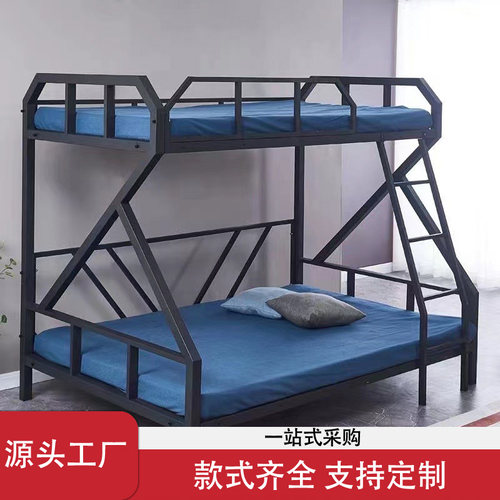 电竞酒店宾馆专用上下床子母床家用双层床铁钢架结构学校网吧彩灯