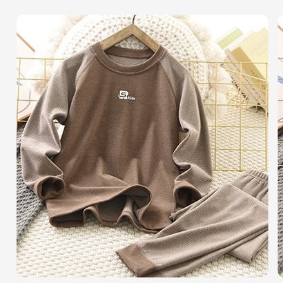 珍妮芬青少年中大童蚕丝莱塞尔保暖秋衣秋裤套装圆领条纹初中生男,女士内衣/男士内衣/家居服,保暖套装,淘宝优惠券,粉丝福利购,淘宝优惠卷