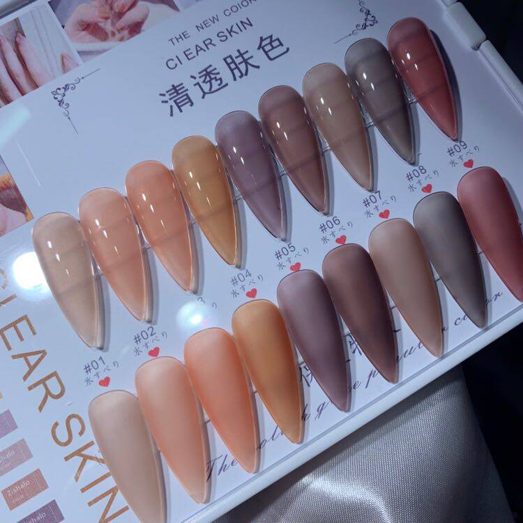 美一吧清透肤色甲油胶透肤色蔻丹芭比环保甲油胶