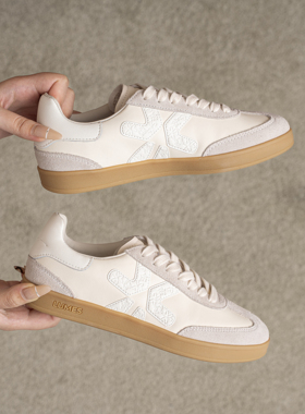 LUMES&YHGM德训鞋女2026春新款经典复古运动鞋小众真皮休闲板鞋子